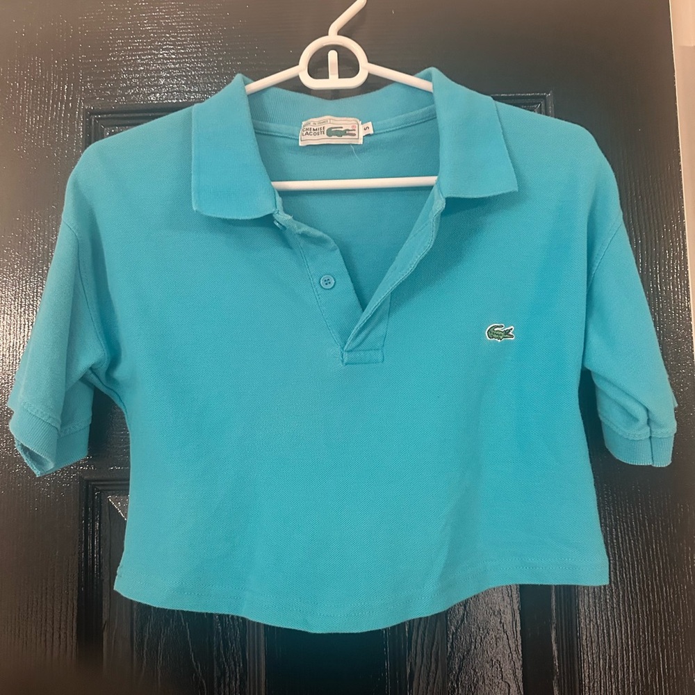 Blue Lacoste cropped top